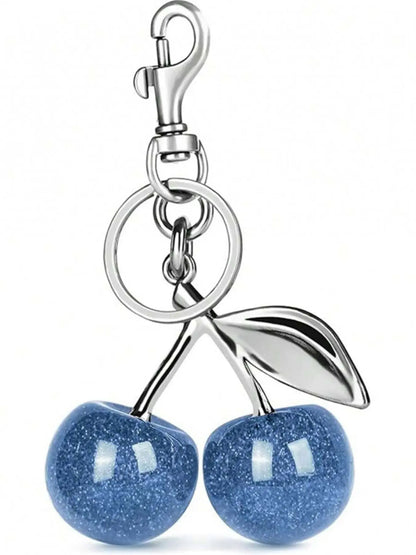 Cherry Keychain, Keychain Accessories, Girly Keychain for Bags, Women's Bag Pendant, Fashion Trend Exquisite Pendant, Women's Backpack Elegant Pendant, Suitable for Valentine's Day and Christmas Gift for Friends